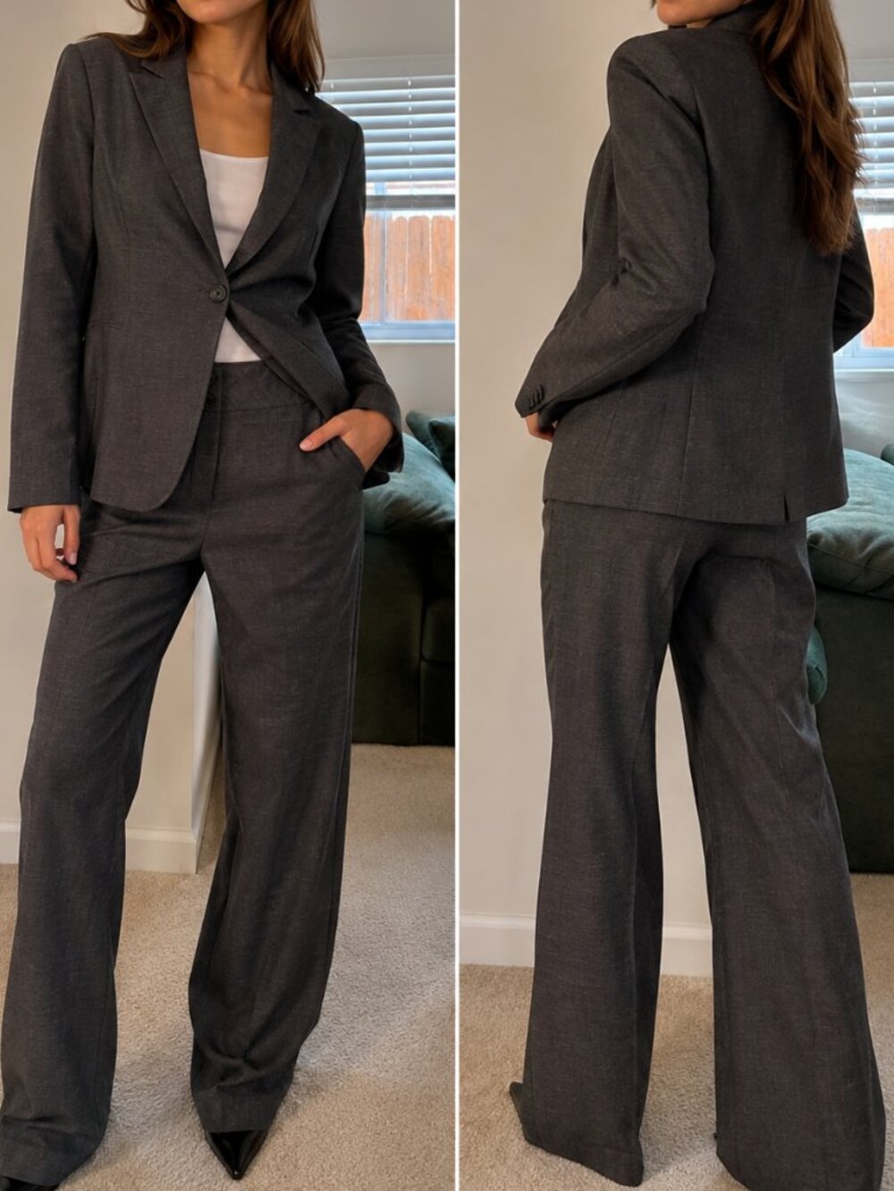 Jones New York Women's Grey Pant Suit
